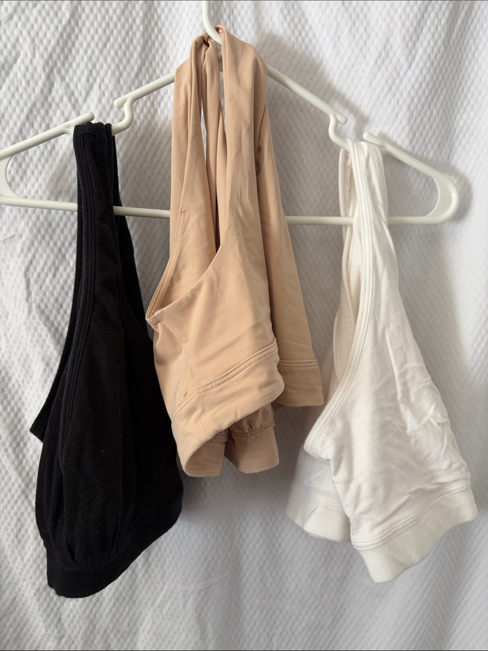 NWOT Old Navy Cotton and Spandex Set of Three Neutral Bralettes size XL V-Neck
